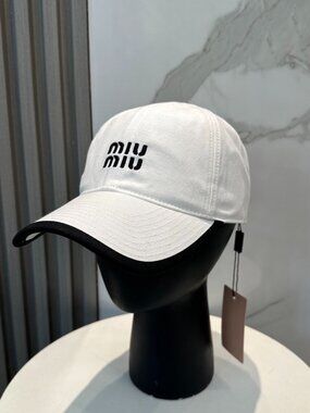 Black White Miu Miu Hat